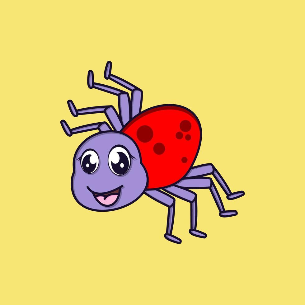 ilustração de ícone de vetor dos desenhos animados de aranha bonito. estilo de desenho animado plano