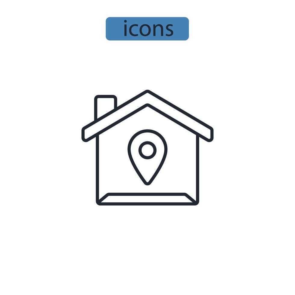 ícones de endereço símbolo elementos vetoriais para infográfico web vetor
