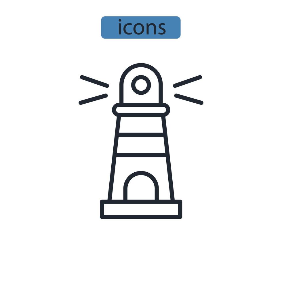 ícones de farol simbolizam elementos vetoriais para web infográfico vetor