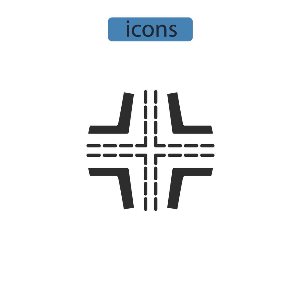 ícones de encruzilhada símbolo elementos vetoriais para web infográfico vetor
