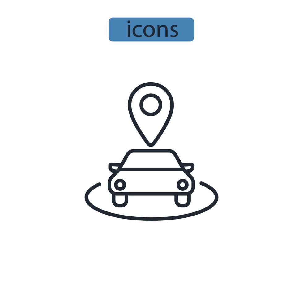 ícones de estacionamento símbolo elementos vetoriais para infográfico web vetor