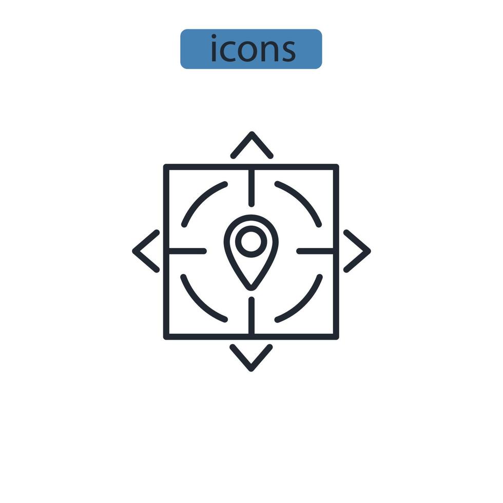 ícones de destino símbolo elementos vetoriais para infográfico web vetor