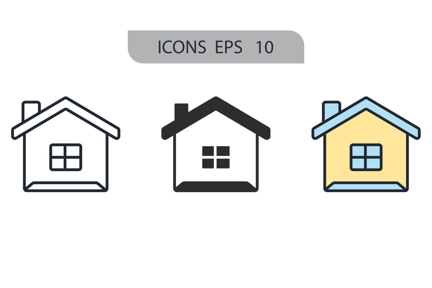 ícones em casa símbolo elementos vetoriais para web infográfico vetor