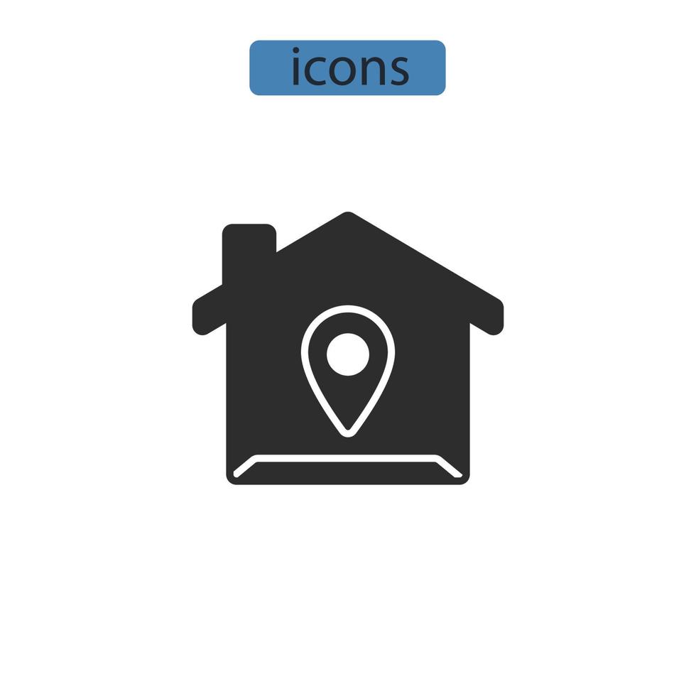 ícones de endereço símbolo elementos vetoriais para infográfico web vetor