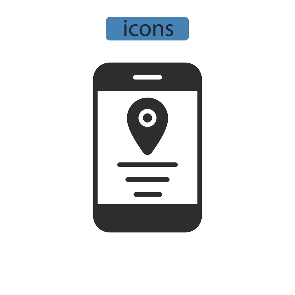 mapear ícones de navegação símbolo elementos vetoriais para infográfico web vetor
