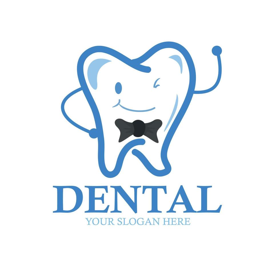 dentes saudáveis e fortes isolados em um fundo branco. ilustração vetorial de logotipo odontológico vetor