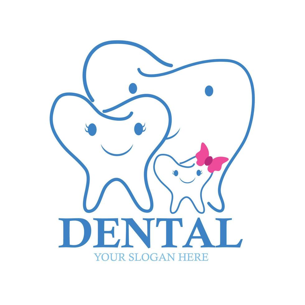 vetor de ícone de logotipo dental de família saudável