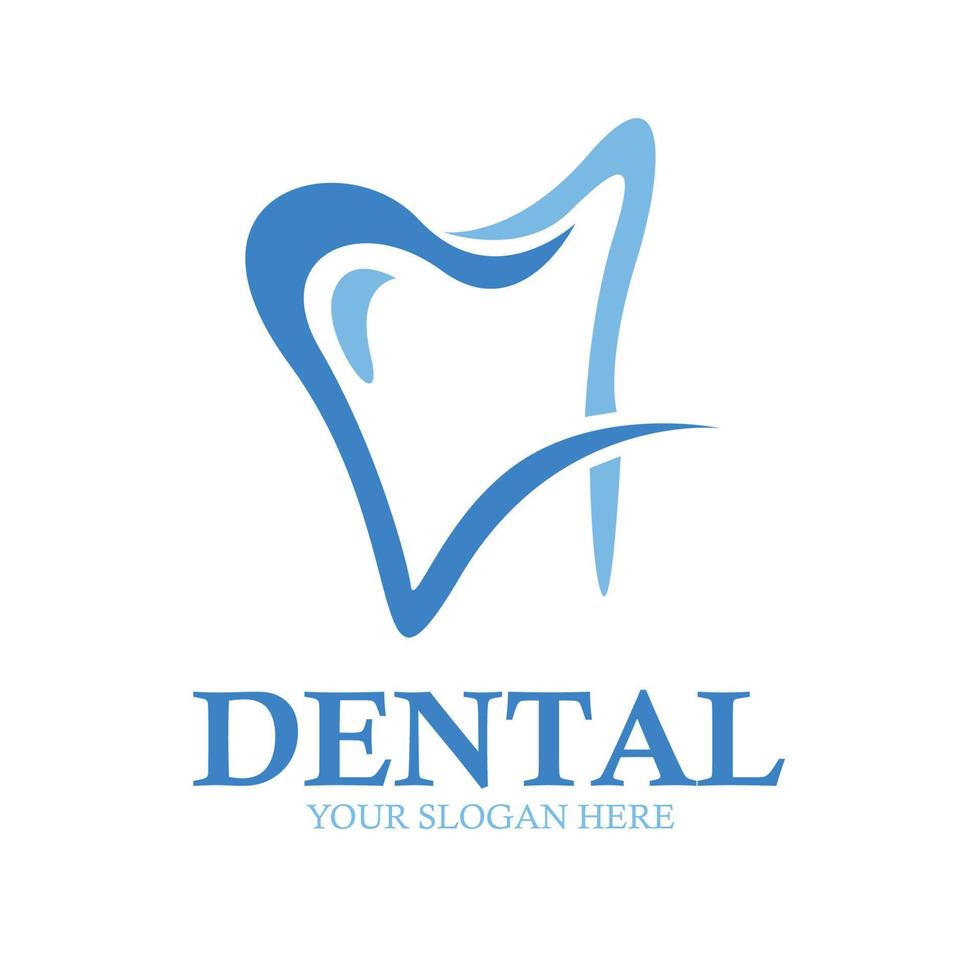 ilustração vetorial de design de logotipo de odontologia, clínica odontológica, assistência médica odontológica familiar vetor