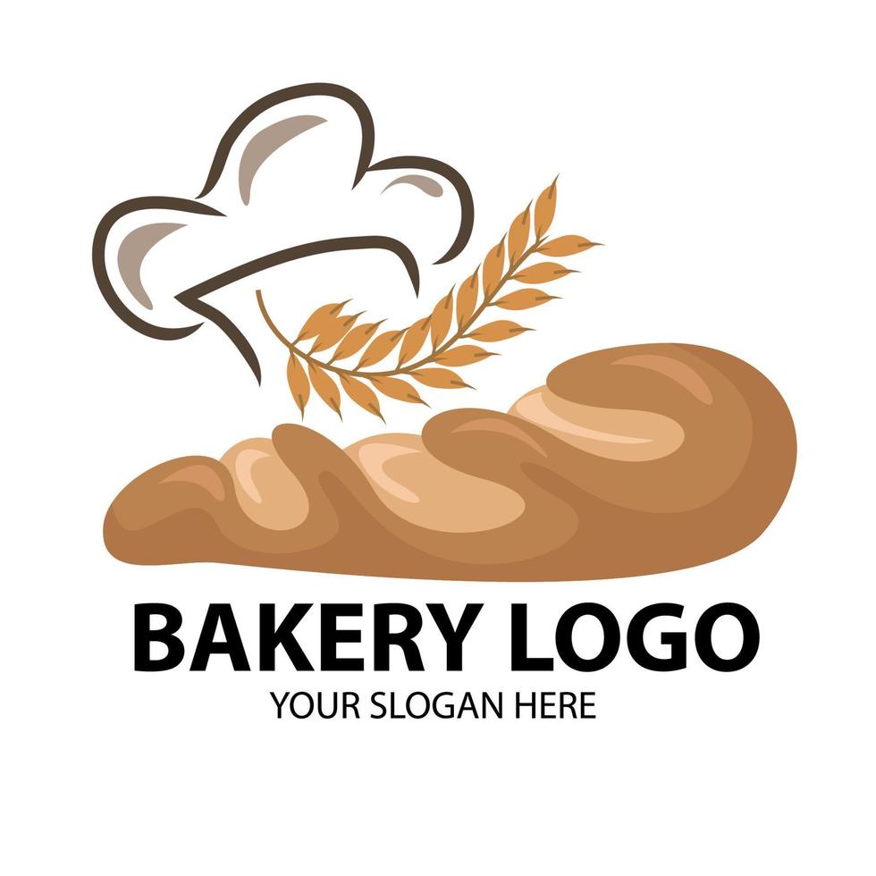 design de logotipo de padaria com toque em biscoitos, ilustração vetorial vetor