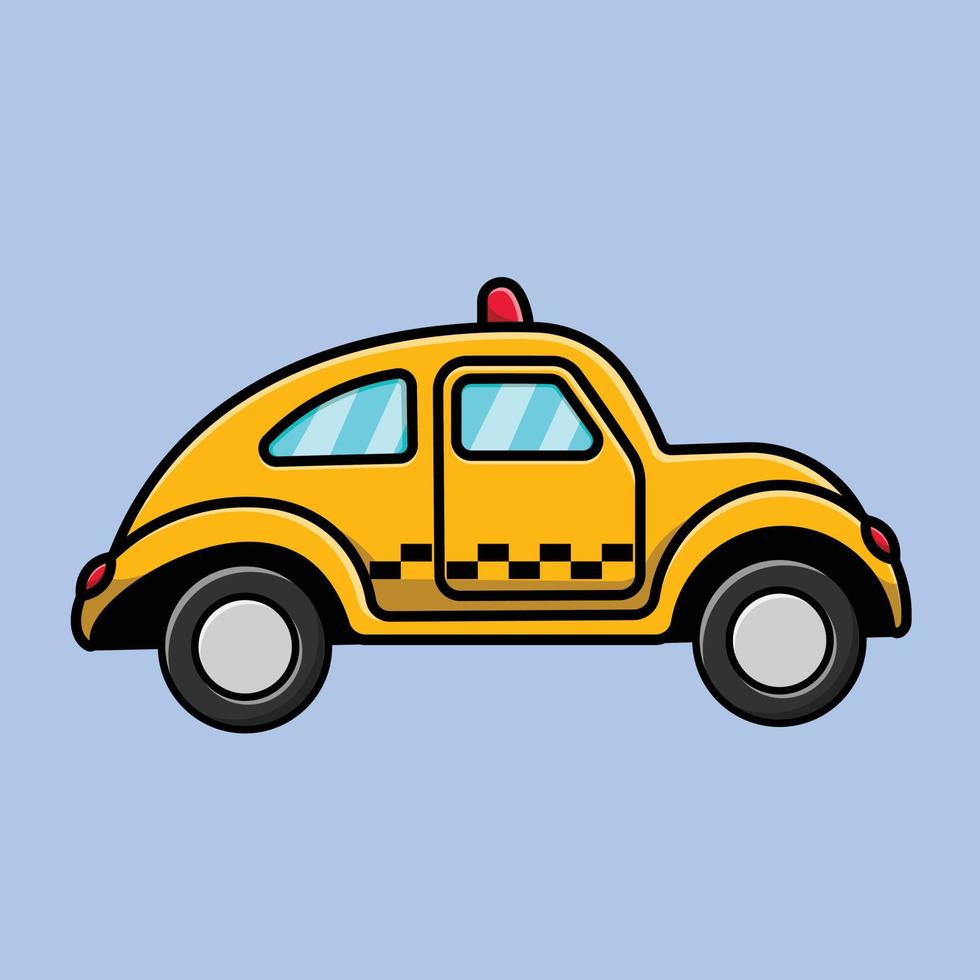 ilustração de ícone de vetor dos desenhos animados de táxi. conceito de ícone de transporte isolado vetor premium