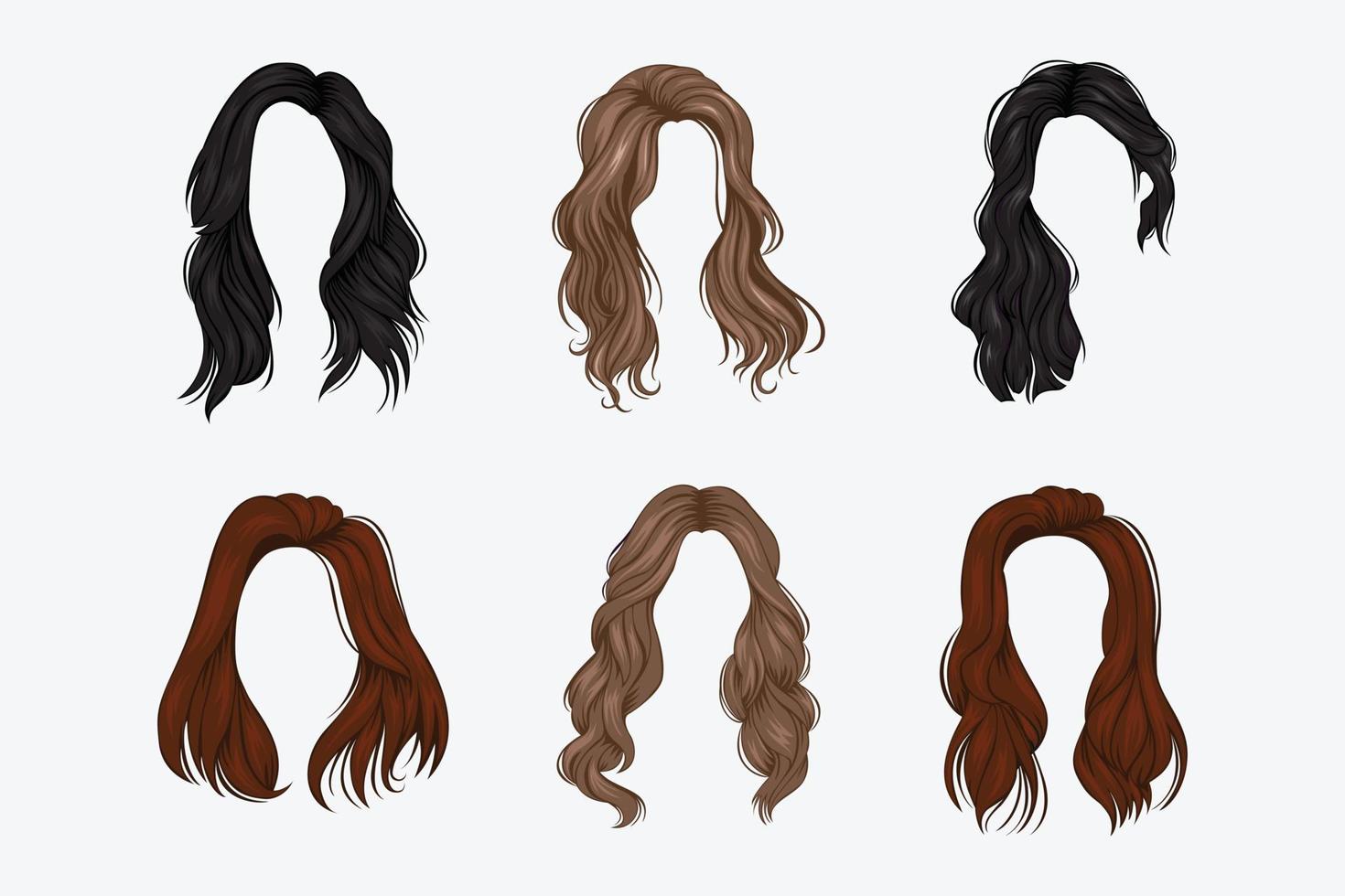 conjunto de penteados femininos variados vetor