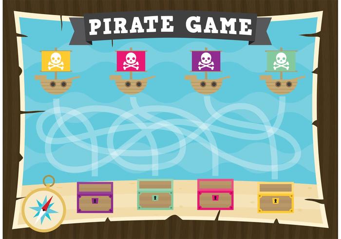 Jogo de jogo de piratas vetoriais vetor