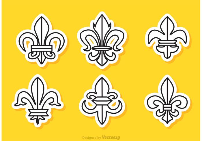 Vetores da etiqueta Fleur De Lis