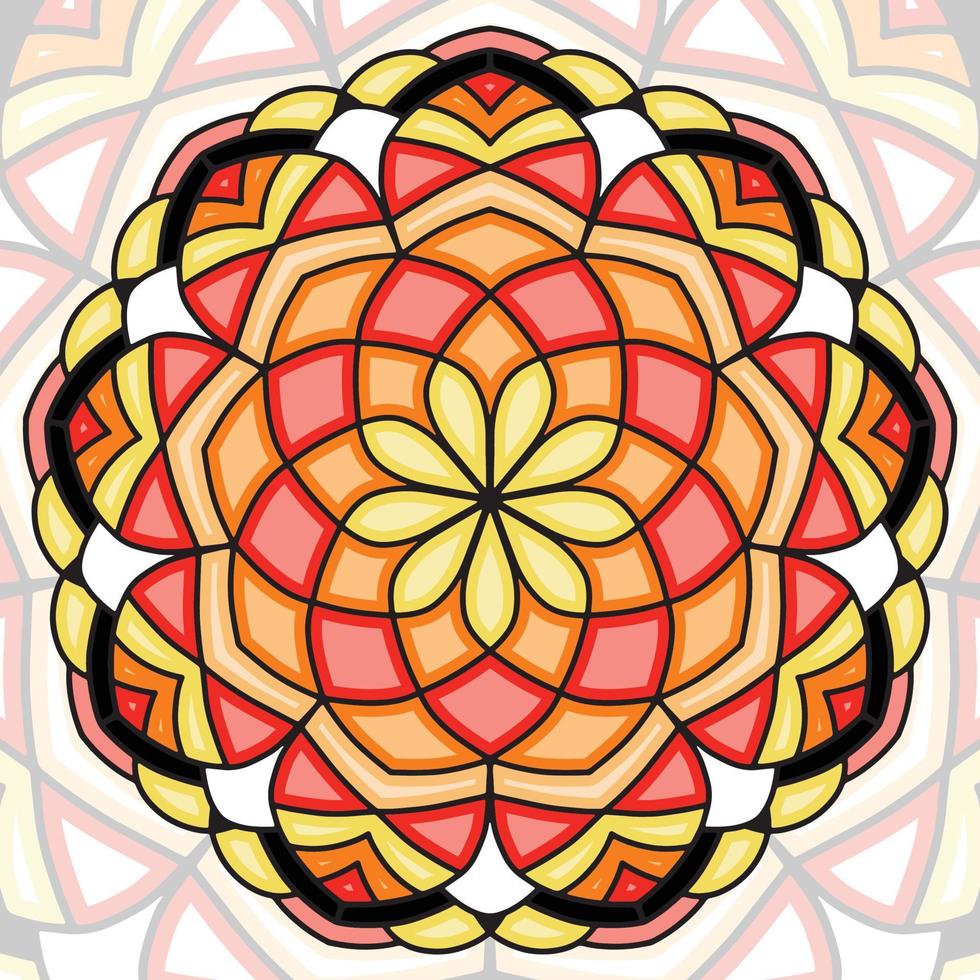 fundo colorido mandala, ornamentos redondos decorativos. forma de flor incomum. vetor oriental, padrões de terapia anti-stress. tecer elementos de design,