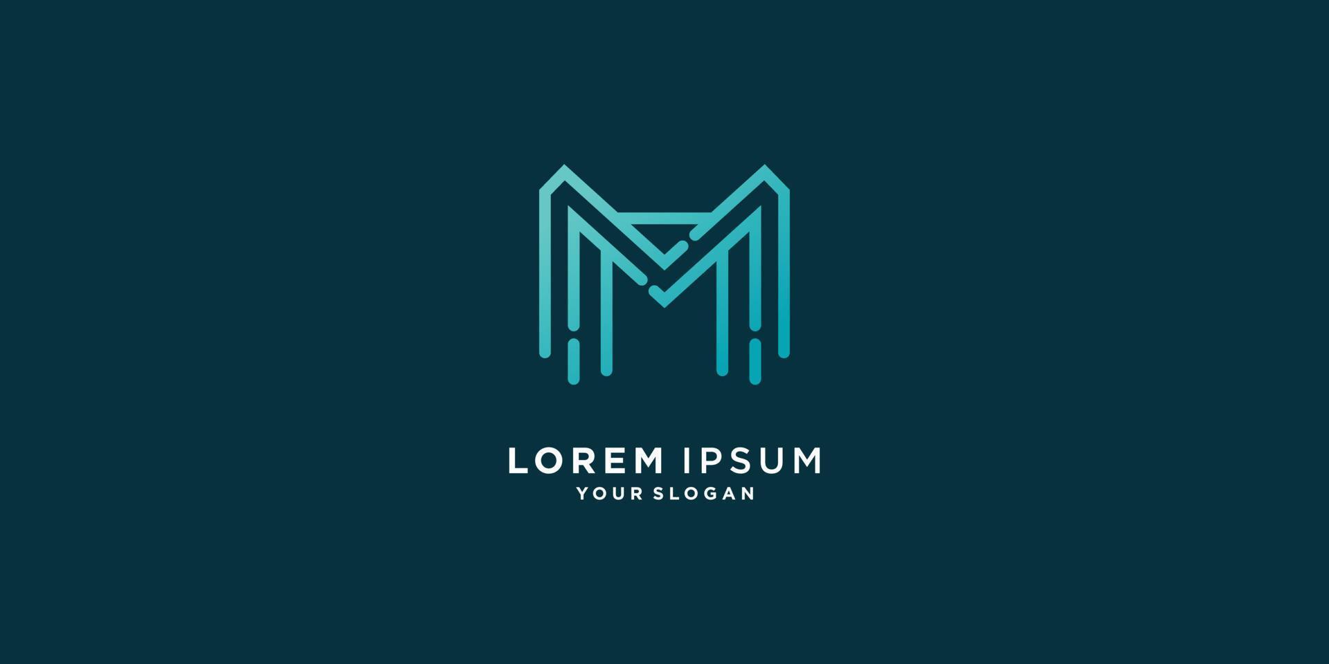 design de logotipo m com vetor premium de estilo criativo moderno parte 1