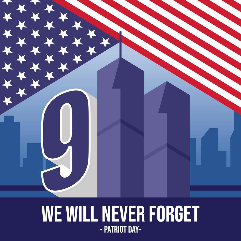 modelo de memorial do dia 9.11 do patriota vetor