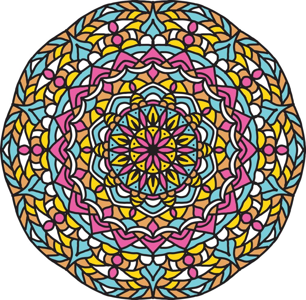 fundo colorido mandala, ornamentos redondos decorativos. forma de flor incomum. vetor oriental, padrões de terapia anti-stress. tecer elementos de design,