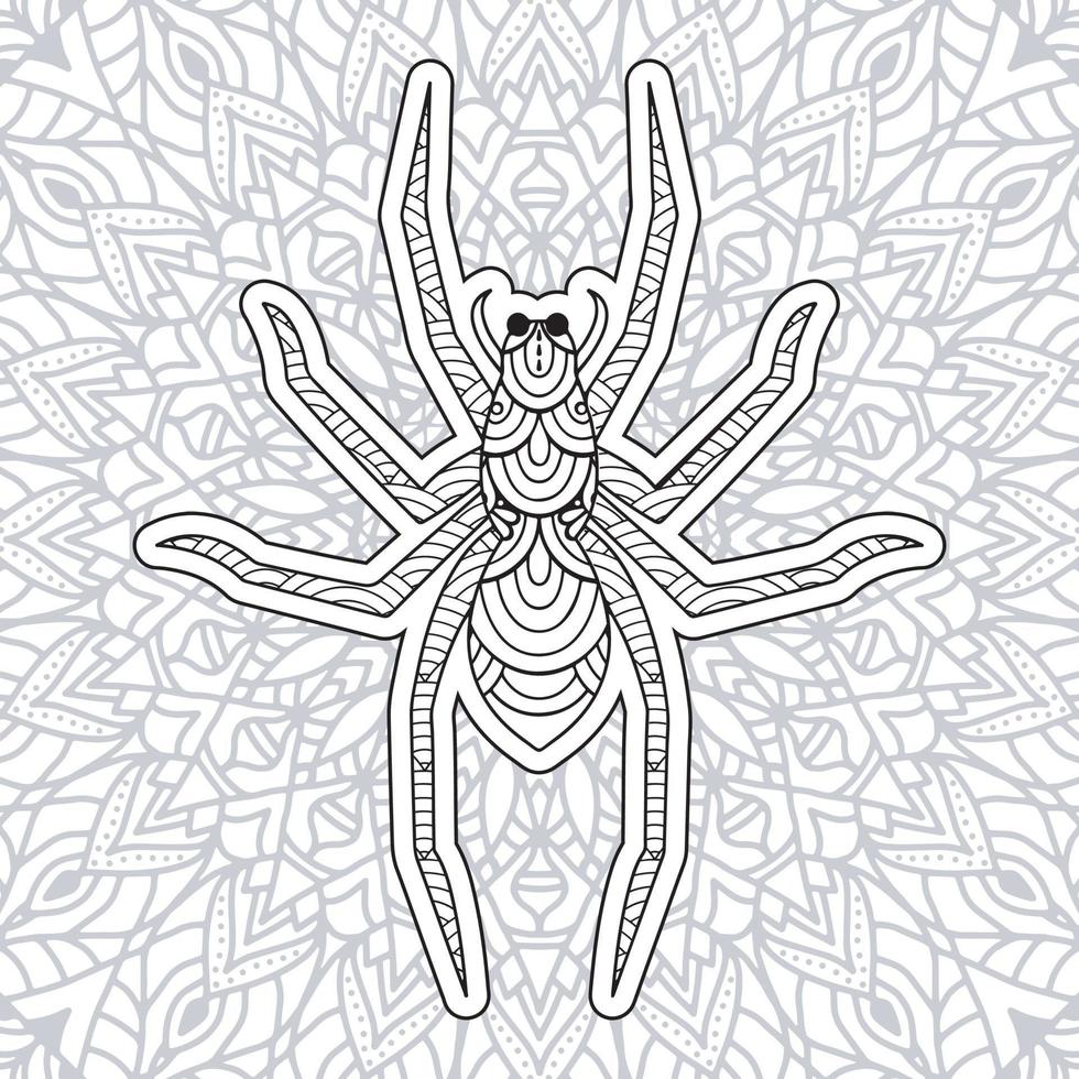 desenhos de mandala de insetos para colorir. vetor