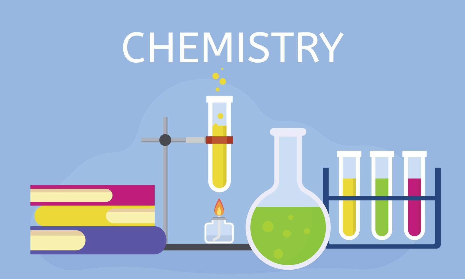 fundo de conceito de lição de química, estilo simples vetor