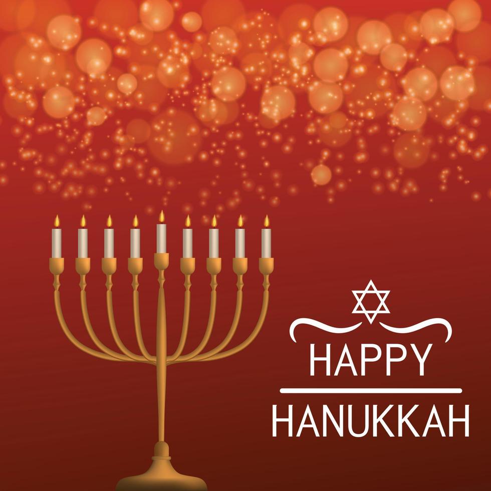 fundo de conceito de hanukkah feliz, estilo realista vetor