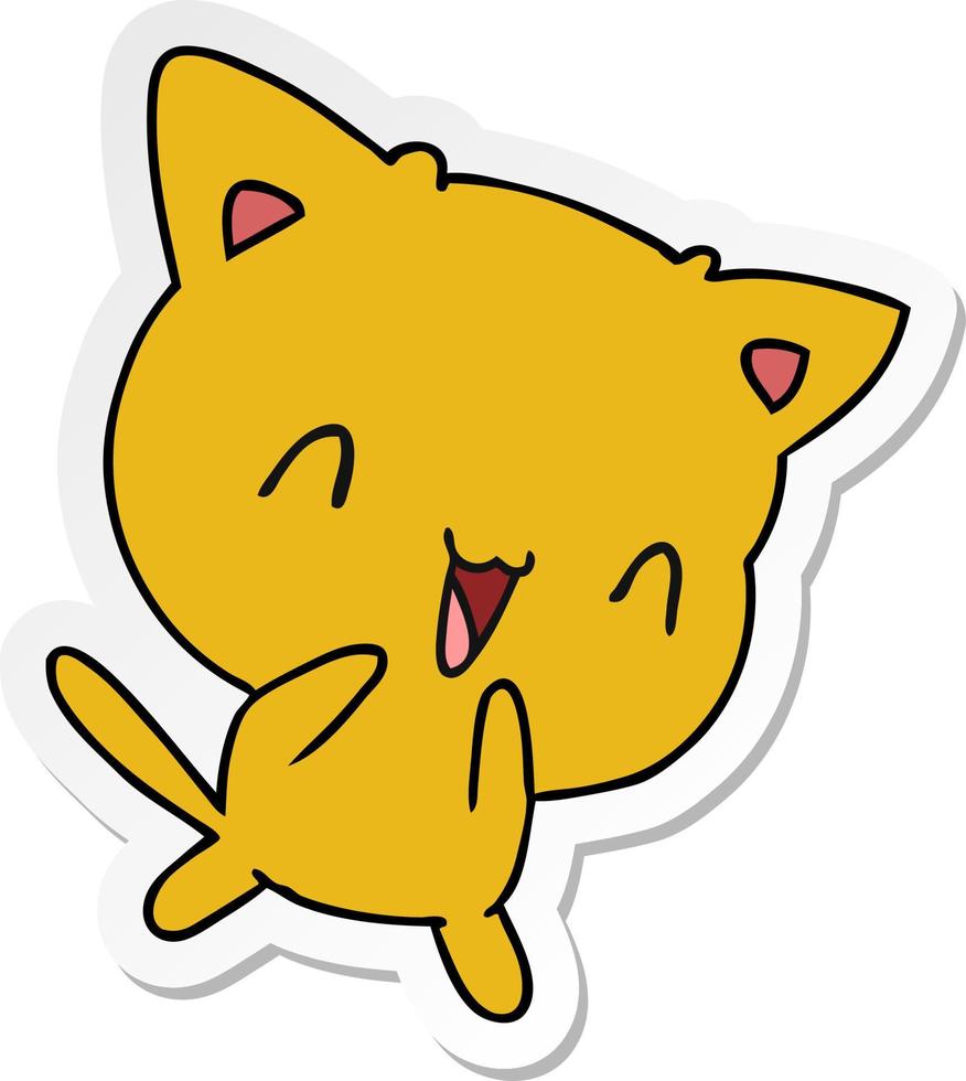 desenho de adesivo de gato kawaii fofo vetor