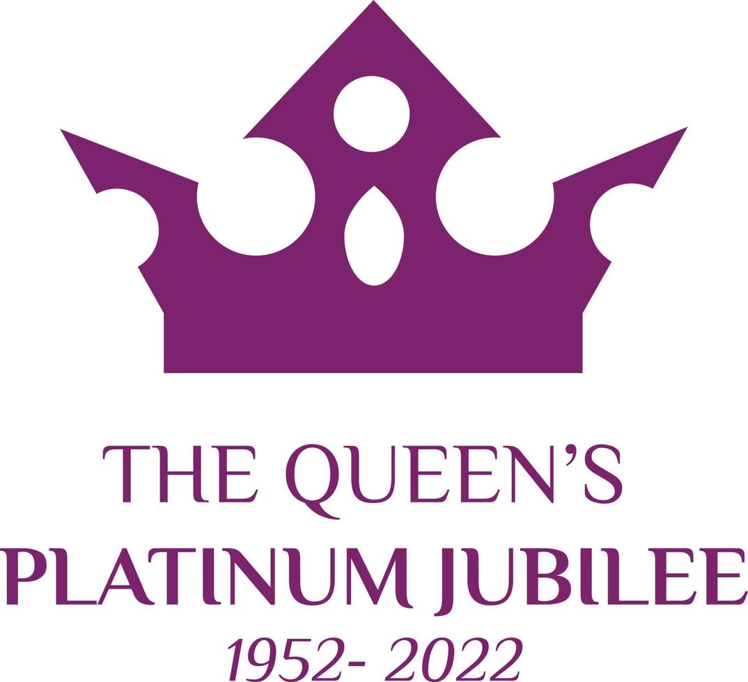 banner de celebração do jubileu de platina da rainha com lado na coroa 70 anos design ideal para banners, flayers, mídia social, adesivos, cartão de felicitações vetor