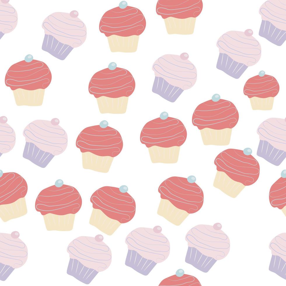 ilustração vetorial de cupcake isolada no fundo branco, clipart de cupcake vetor