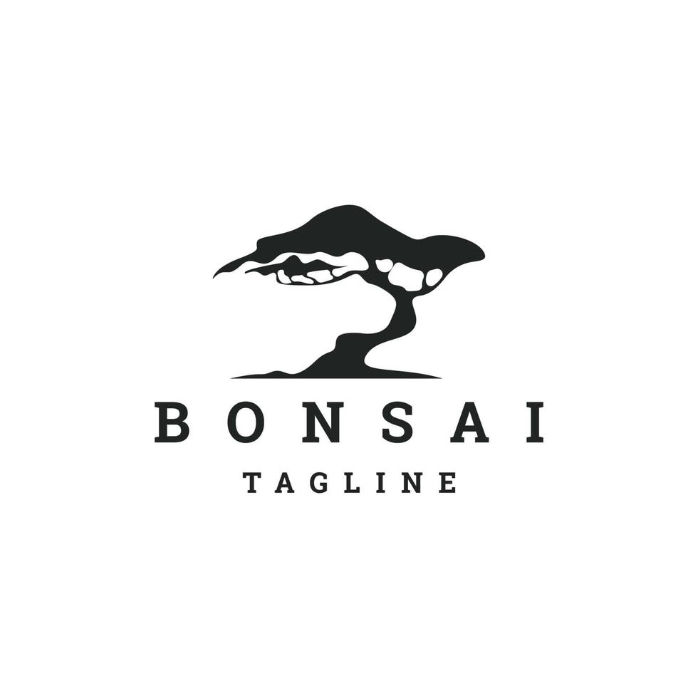 vetor plano de modelo de design de ícone de logotipo bonsai