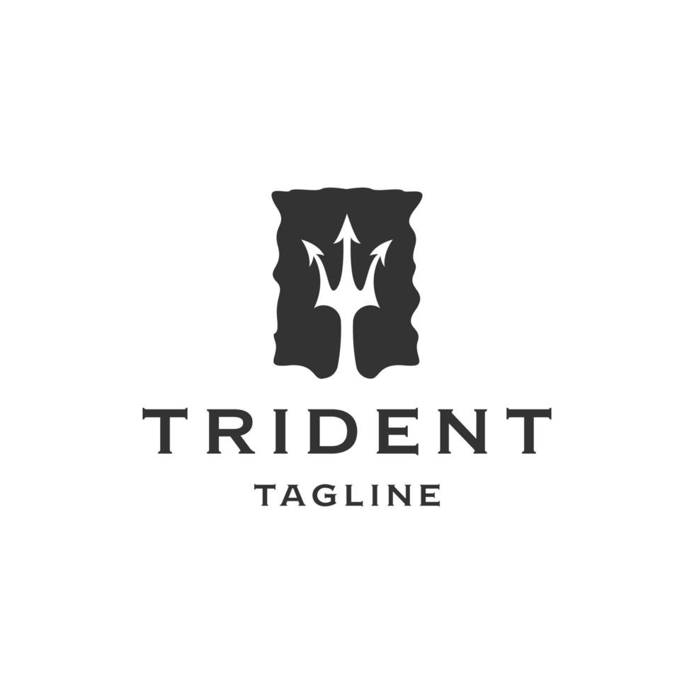 vetor plano de modelo de design de ícone de logotipo tridente