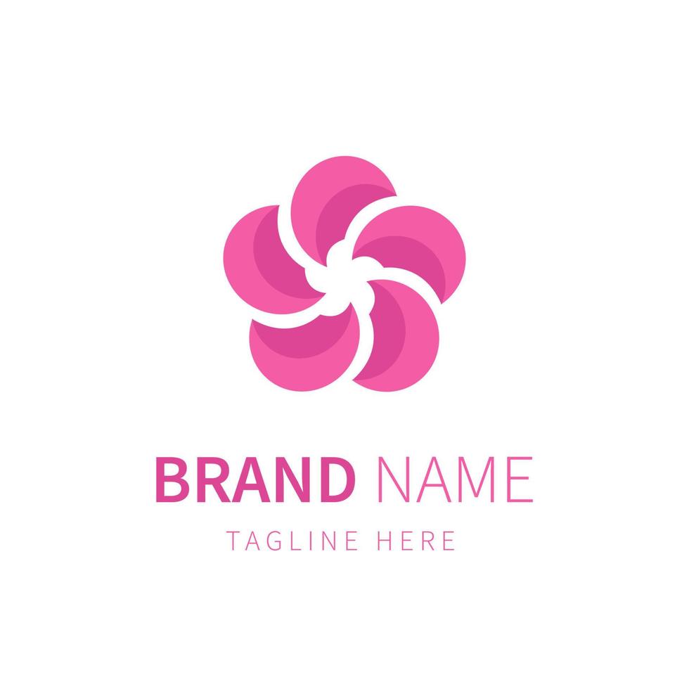 logotipo de flor com vetor de cor rosa