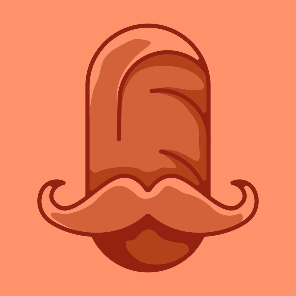 design de logotipo de bigode de pão mascote vetor