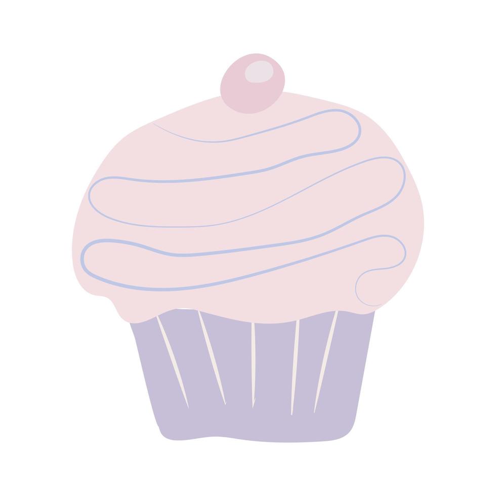 ilustração vetorial de cupcake isolada no fundo branco, clipart de cupcake vetor