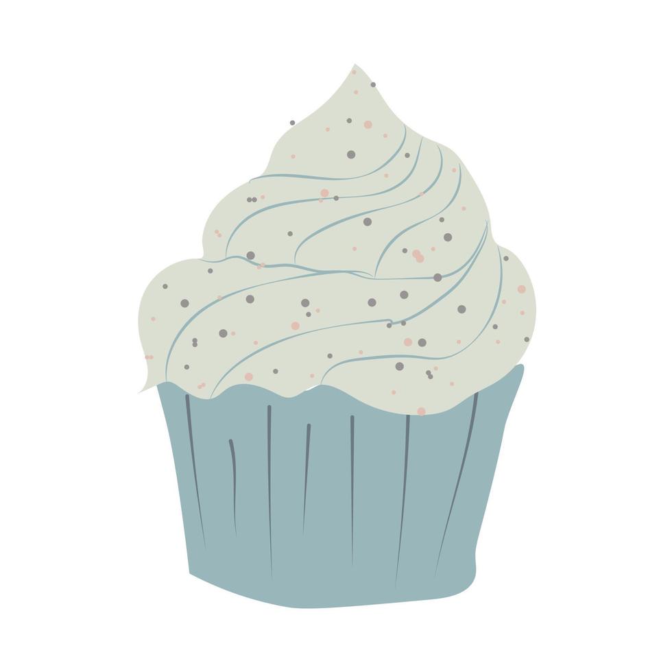 ilustração vetorial de cupcake isolada no fundo branco, clipart de cupcake vetor