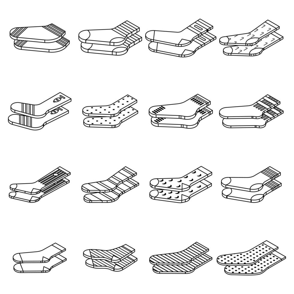 ícones de meias definir contorno vetorial vetor