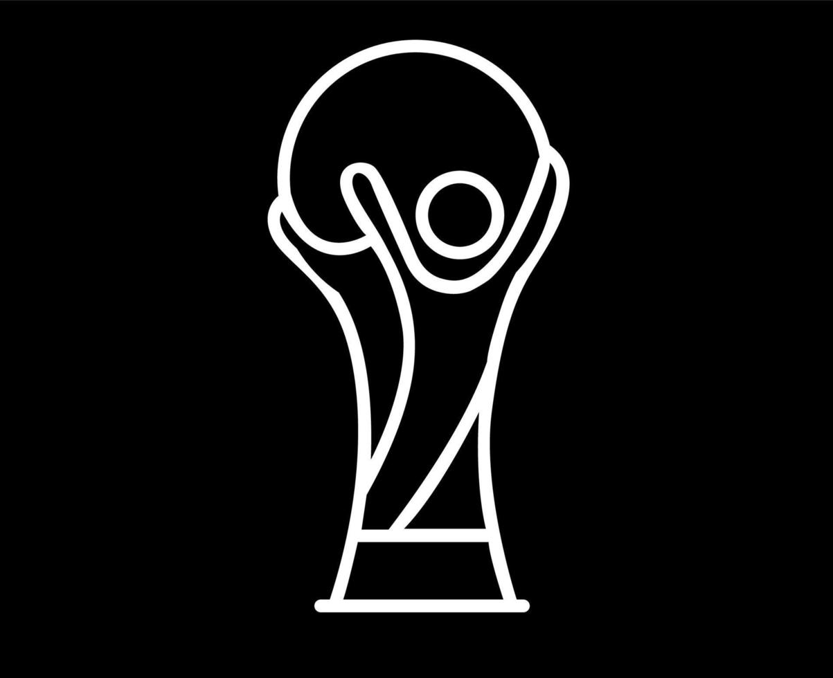 troféu da copa do mundo da fifa logotipo campeão mundial símbolo ilustração em vetor design preto e branco