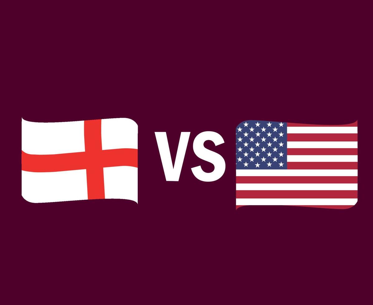 inglaterra e estados unidos bandeira fita símbolo design europa e américa do norte futebol final vetor países europeus e norte-americanos ilustração de times de futebol