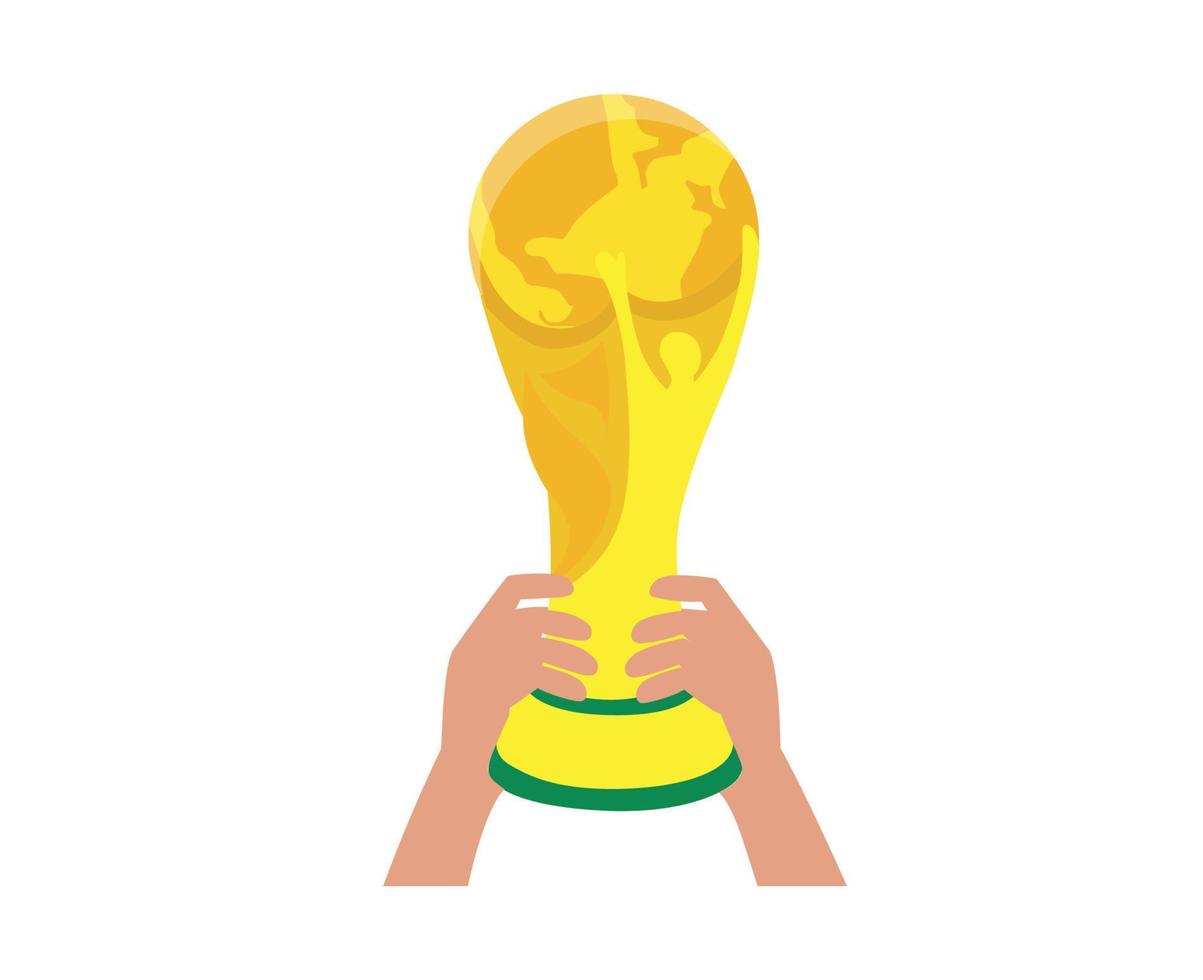 troféu da copa do mundo da fifa logotipo campeão mundial símbolo ouro design ilustração vetorial abstrata vetor