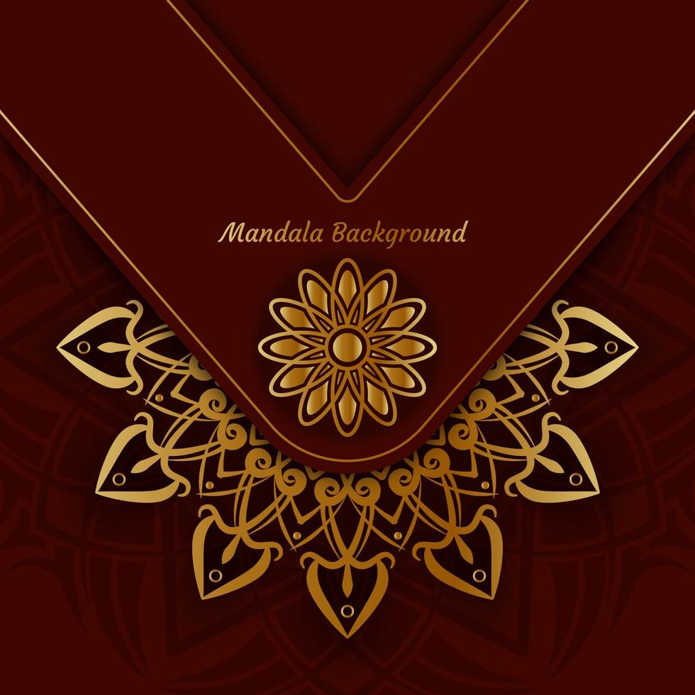 mandala fundo design simples marrom e dourado vetor