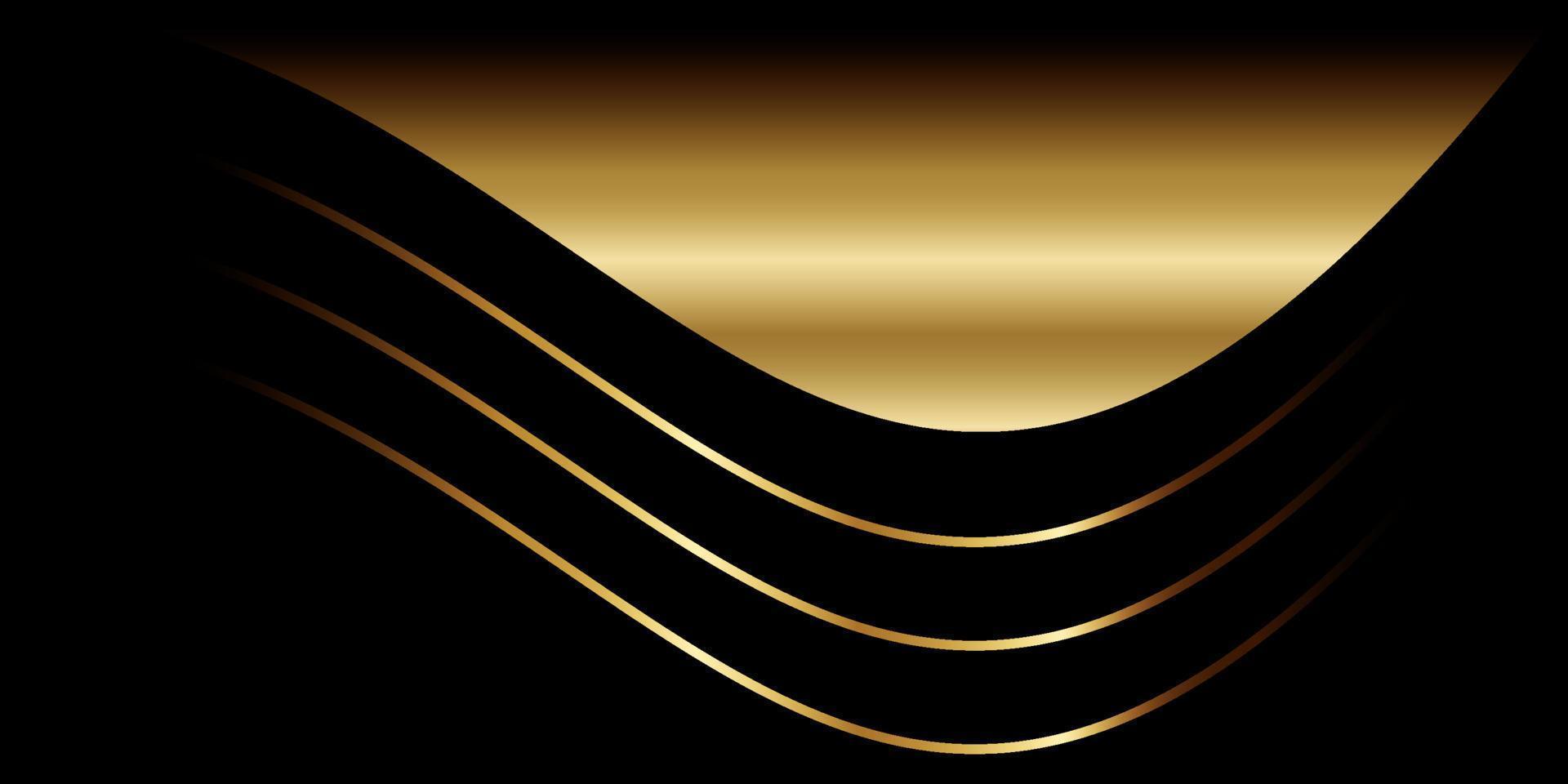forma arredondada elegante com ouro brilhante vetor