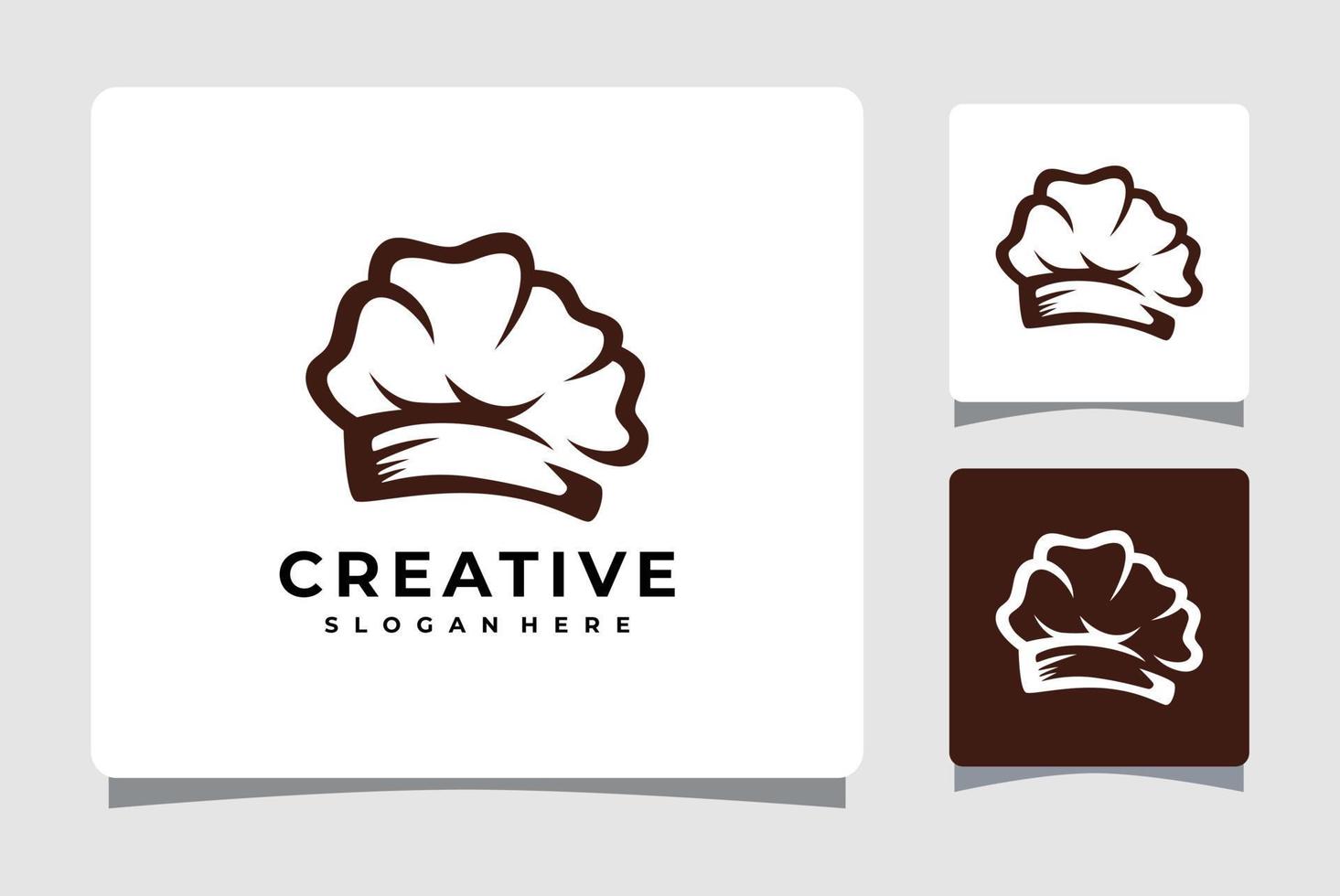 inspiração de design de modelo de logotipo de cozinha de chapéu de chef vetor