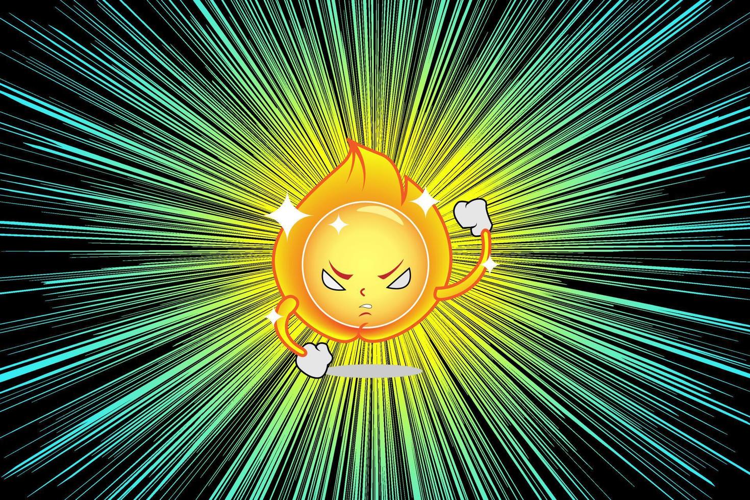 bola de fogo de fúria brilhante correndo em velocidade para o logotipo da mascote vetor