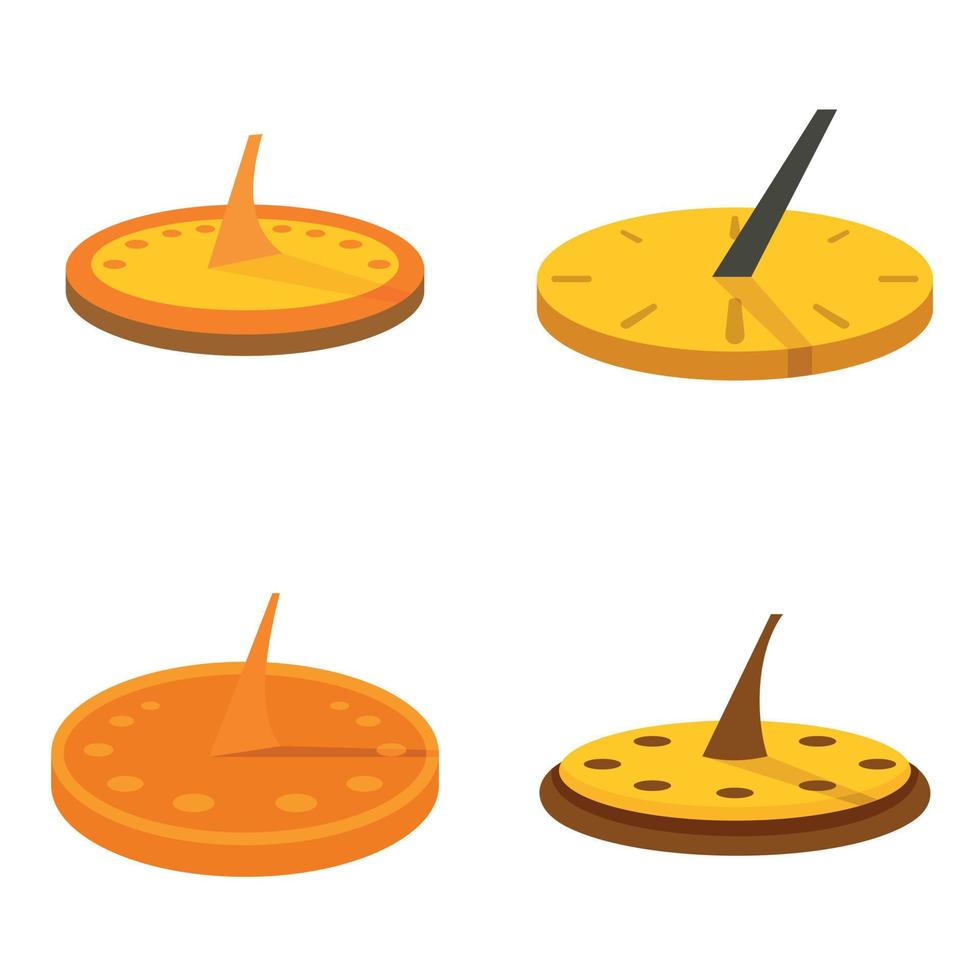 conjunto de ícones de relógio de sol, estilo simples vetor