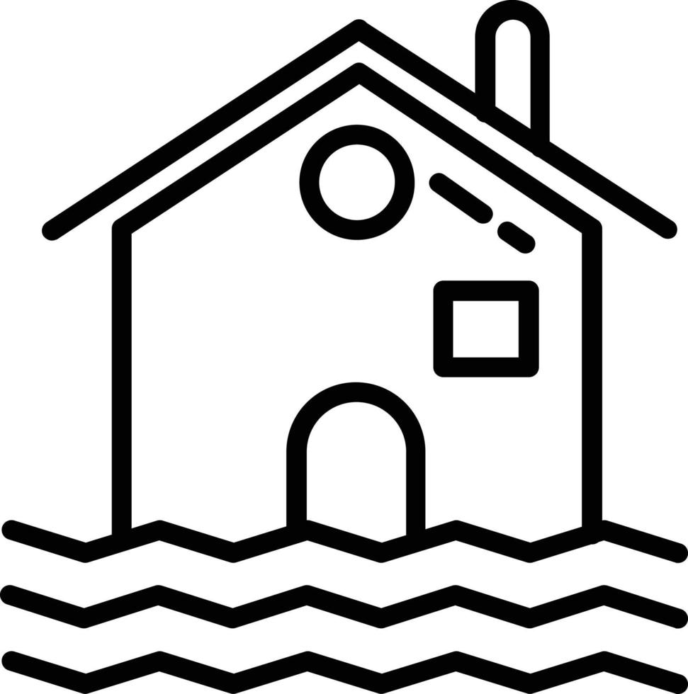 design de ícone de linha de inundações vetor