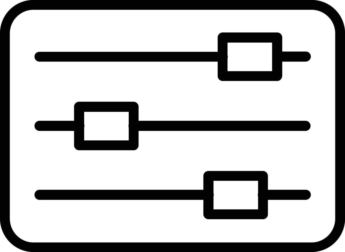 design de ícone de linha de controles deslizantes vetor