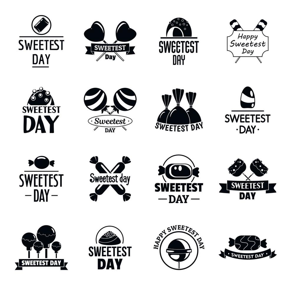 conjunto de logotipo de doces saborosos, estilo simples vetor