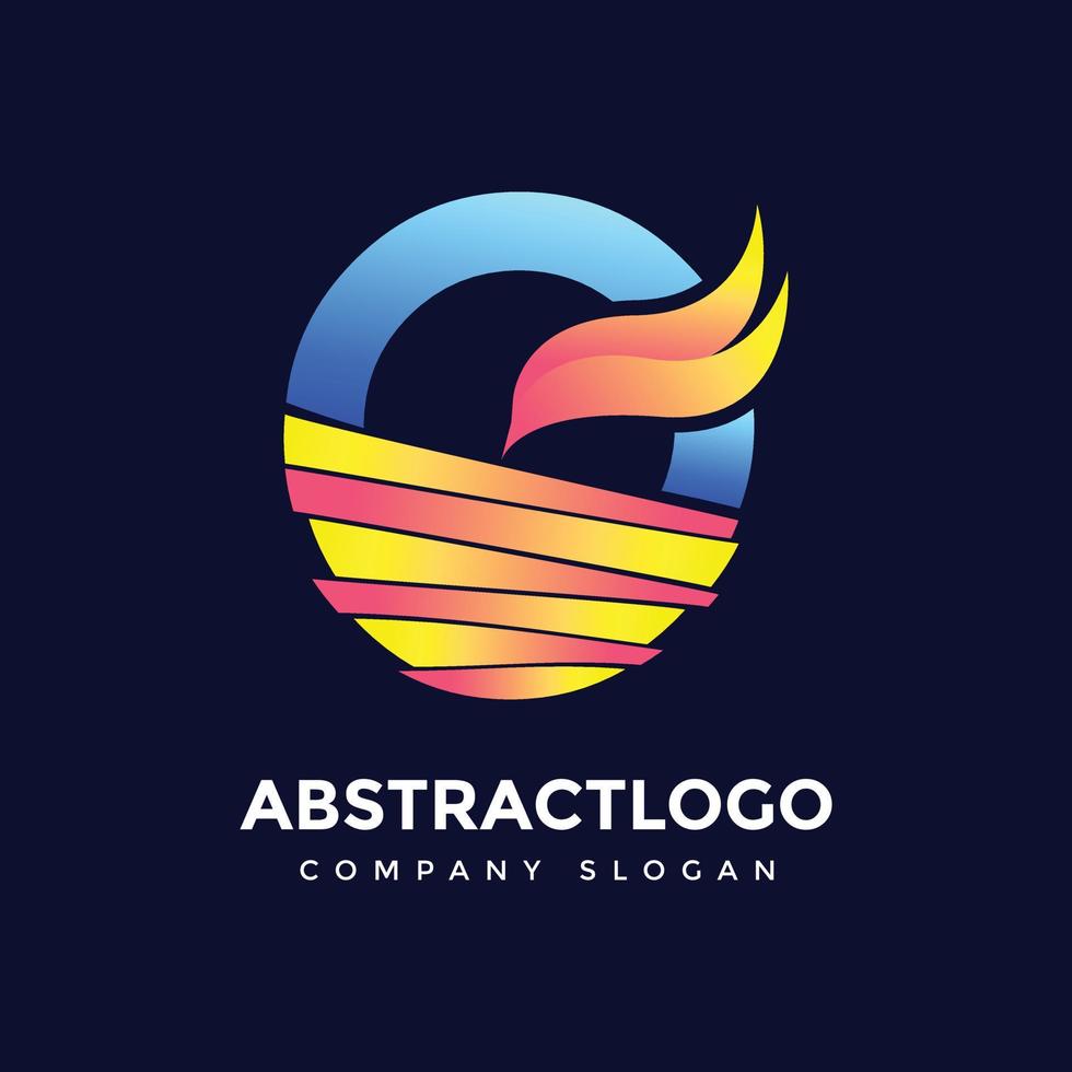 o design de logotipo colorido carta com efeito de água abstrato. o fonte gradiente ilustração em vetor alfabeto moderno criativo com folha... eps