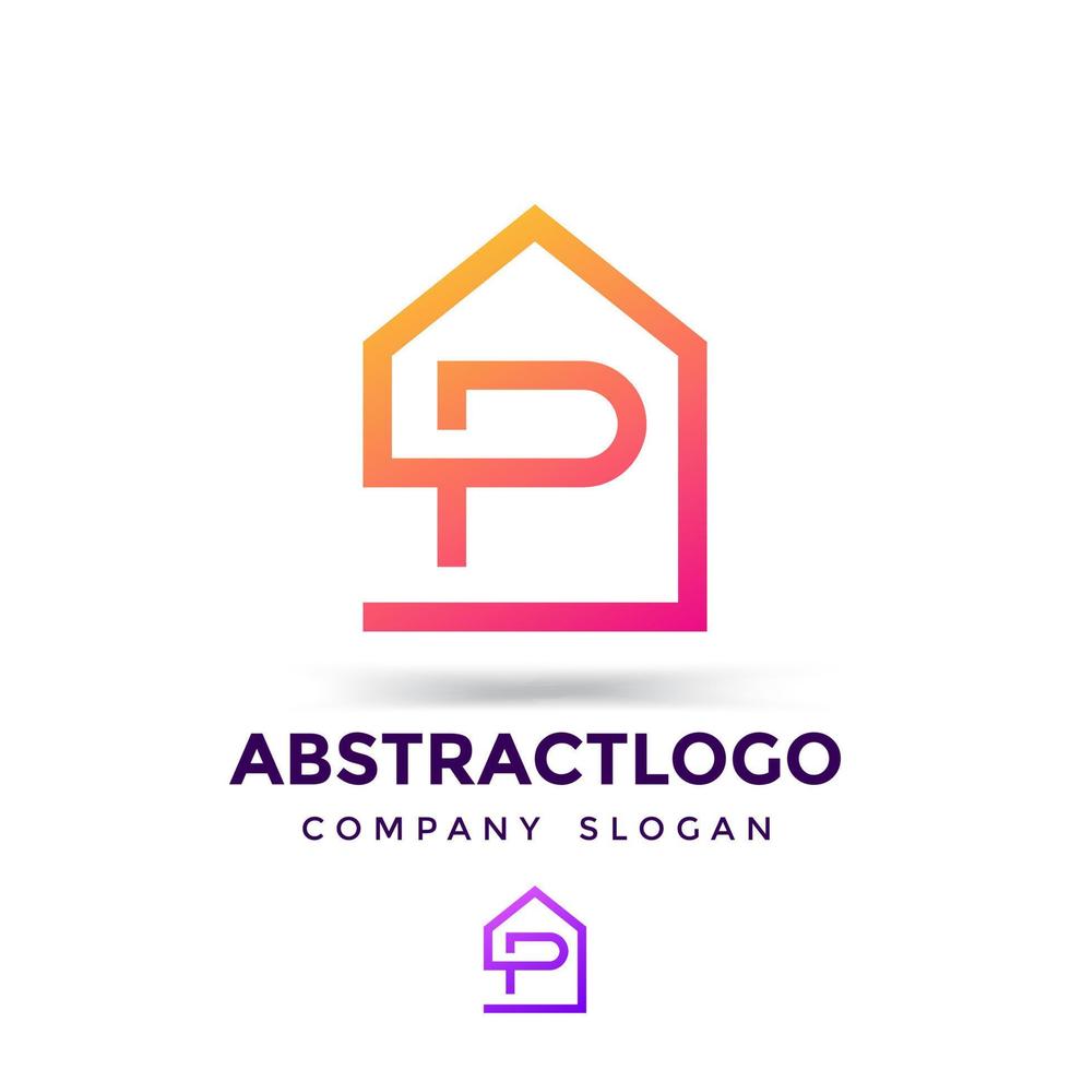 letra p design de logotipo imobiliário - alfabeto p propriedade, construção vetor
