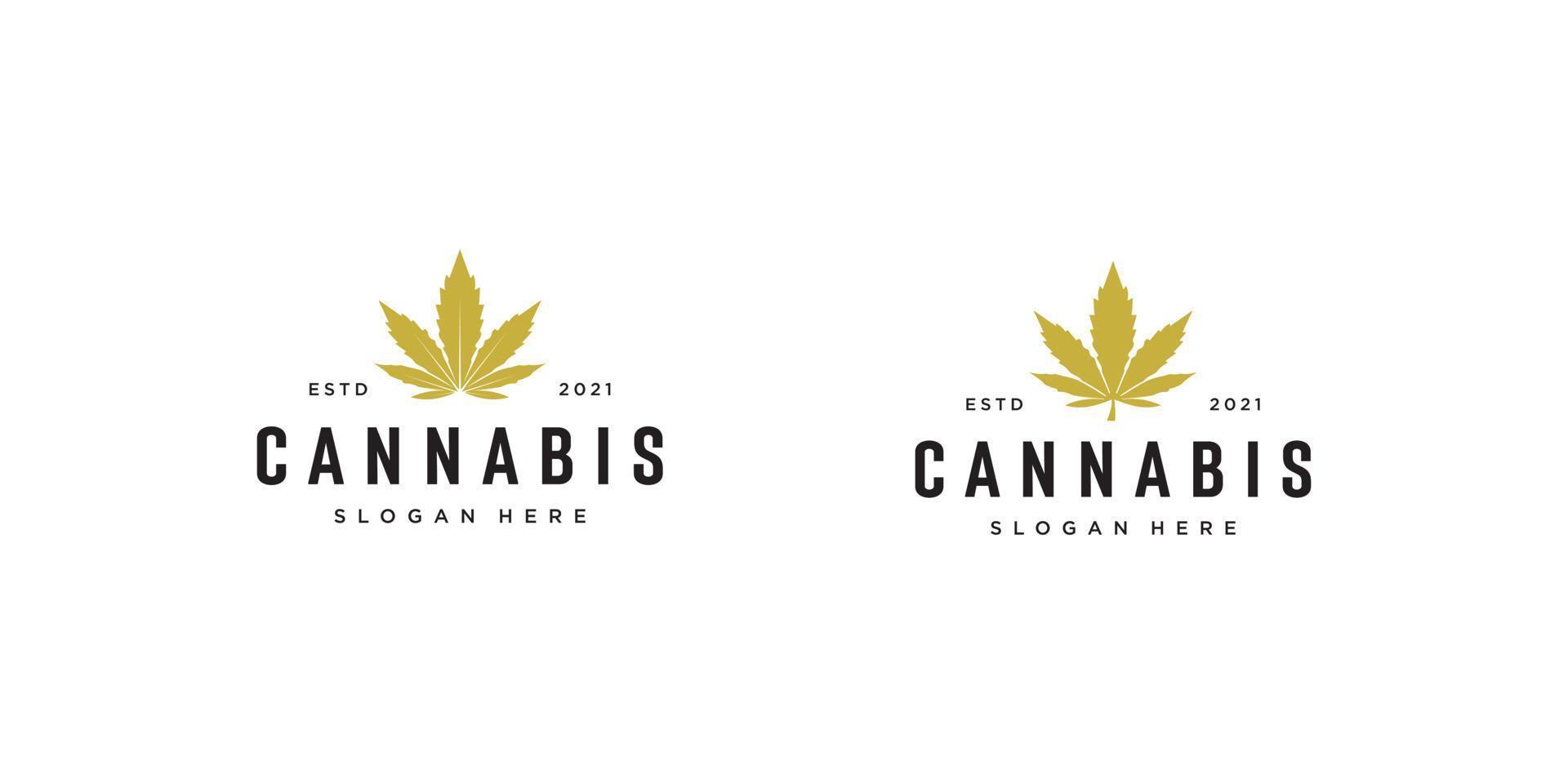 vetor de logotipo de folha de maconha de cannabis