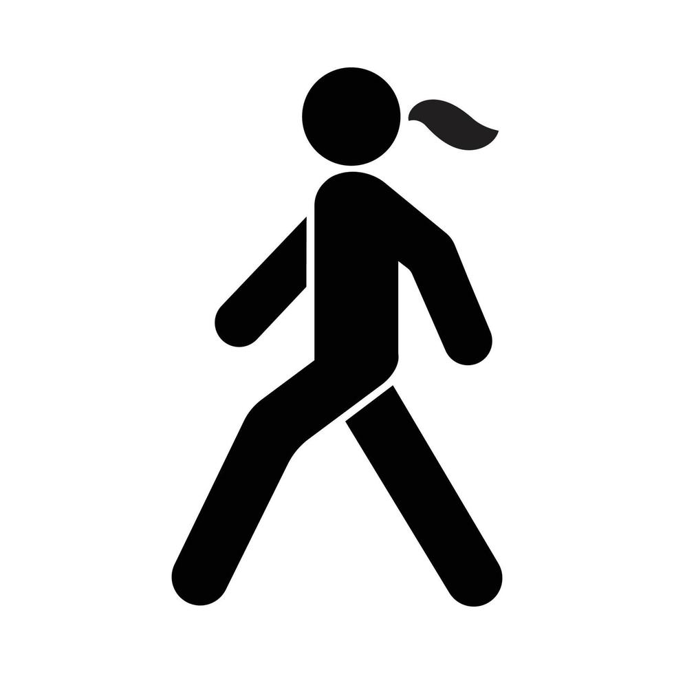 ícone de vetor de mulher andando