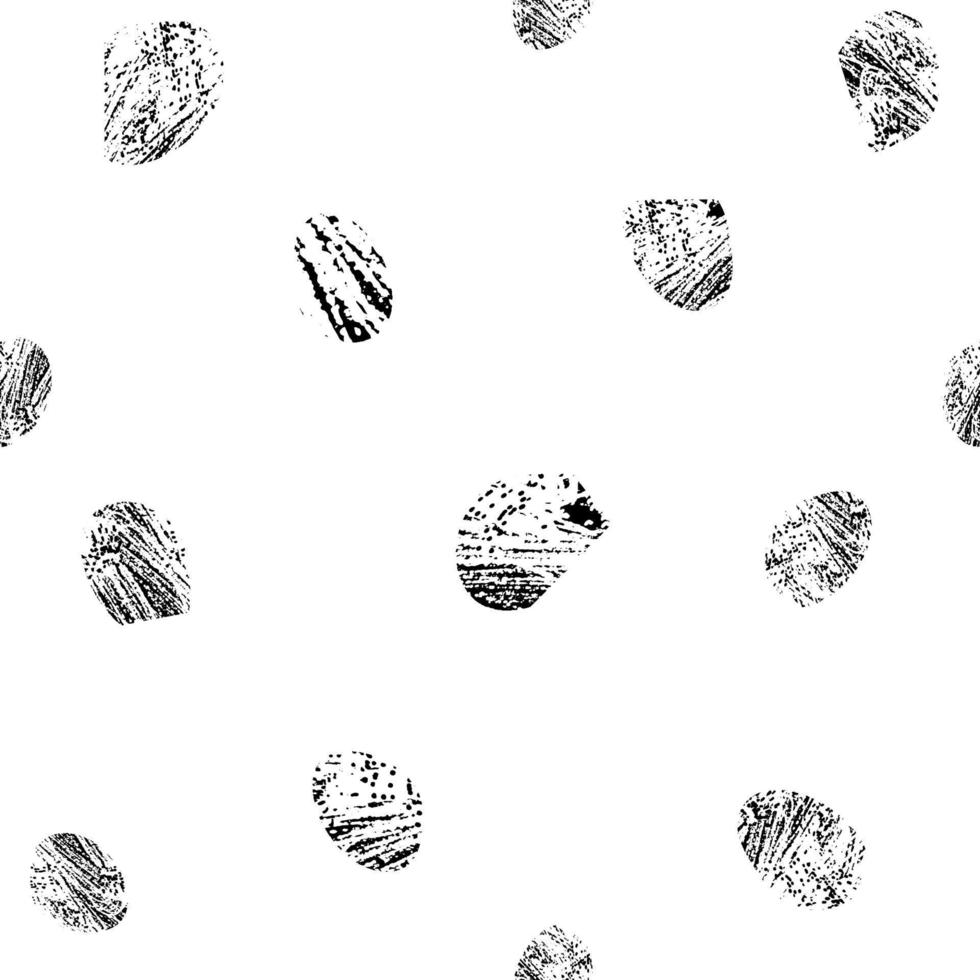 fundo branco preto abstrato sem costura feito de um conjunto de anéis, com textura. ilustração vetorial, círculos irregulares, fundo de impressão de roupas, vetor